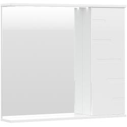 Зеркальный шкаф Volna Joli 80, 80х14,6х70 см, подвесной, с LED/ЛЕД-подсветкой, цвет белый, зеркало, 1 распашная дверца, прямоугольный, правый, правосторонний