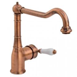 Смеситель для кухни/мойки Migliore Ermitage однорычажный, керамический, с поворотным изливом, длина излива 225 мм, латунь, цвет медь