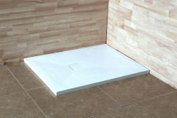 Душевой поддон RGW Stone Tray ST-W, 70х100х2,5 см, прямоугольный, из искусственного камня, низкий, цвет: белый, с антискользящим рельефным покрытием, без бортика