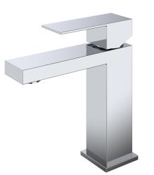 Смеситель для раковины Cezares Slider однорычажный, низкий, длина излива 132 мм, неповоротный, керамический, нержавеющая сталь, цвет хром, без донного клапана