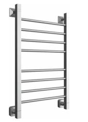 Полотенцесушитель Двин S plaza 80/50, водяной (К3 квадрат сатин), универсальное подключение, нержавеющая сталь, настенный, форма лесенка, цвет сатин, к отоплению и ГВС, для отопления, обогрева в ванной