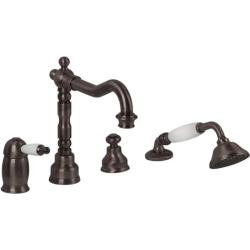 Смеситель для ванны/душа Migliore Oxford, на борт ванны, однорычажный, неповоротный, длина 210 мм, керамический, латунь, цвет тосканская бронза