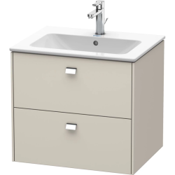 Тумба под раковину Duravit Brioso, 62x47,9x55,3 см, подвесная, 2 выдвижных ящика, ДСП, цвет: серо-коричневый/хром, шкафчик навесной, механизм доводчика, прямоугольная, правая/левая, в ванную комнату