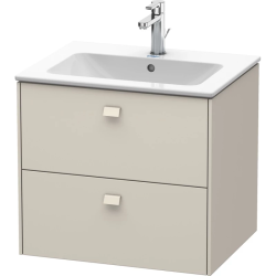 Тумба под раковину Duravit Brioso, 62x47,9x55,3 см, подвесная, 2 выдвижных ящика, ДСП, цвет: серо-коричневый, шкафчик навесной, механизм доводчика, прямоугольная, правая/левая, в ванную комнату