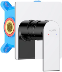 Смеситель для ванны/душа Aquatek Лира настенный, однорычажный, встраиваемый, без излива, латунь, цвет хром