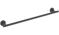 Полотенцедержатель Aquatek Оберон одинарный, 600 мм настенный, неповоротный, нержавеющая сталь/латунь, для полотенец в ванную/туалет/душевую кабину, цвет матовый черный