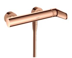 Смеситель для душа Axor Citterio M, однорычажный, керамический, настенный, внешнего/наружнего монтажа, без излива, без шланга/лейки, латунь, цвет полированное красное золото, на 2 отверстия, для душа/ванной