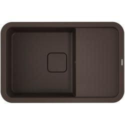 Мойка кухонная Omoikiri Tasogare 78-DC, 51х78 см, врезная, из искусственного гранита (Artgranit), прямоугольная, цвет темный шоколад, без отверстия под смеситель, с крылом, оборачиваемая, слив-перелив, врезная в столещницу, для кухни