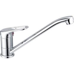 Смеситель для кухни/мойки LEDEME, однорычажный, поворотный, керамический, длина излива 226 мм, силумин, цвет хром