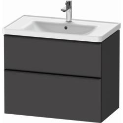 Тумба под раковину Duravit D-Neo, 98,4х45,2х62,5 см, подвесная, 2 выдвижных ящика, ДСП, цвет: графит матовый, шкафчик навесной, прямоугольная, правая/левая, в ванную комнату