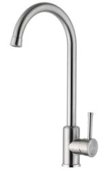 Смеситель для кухни/мойки ZorG Steel Hammer INOX, однорычажный, поворотный, керамический картридж, длина излива 222 мм, нержавеющая сталь, цвет нержавеющая сталь