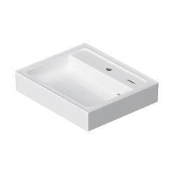 Раковина над стиральной машиной 60 AM.PM X-Joy 600х500х115 мм, подвесная (кронштейны в комплекте - 2 шт), прямоугольная, цвет белый, из литьевого мрамора, с бортиком, скрытым сливом и съемной мыльницей