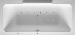 Ванна Duravit DuraStyle 190х90 см гидромассажная, встраиваемая/пристенная, акриловая, цвет: белый, с ножками/сливом-переливом, без фронтальной панели, прямоугольная, с системой гидромассажа Combi-System P, с двумя наклонами для спины