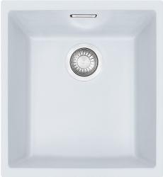 Мойка кухонная Franke SIRIUS SID 110-34, 36,5х44 см, врезная, тектонит (Tectonite®), прямоугольная, цвет белый, без отверстия под смеситель, без крыла, слив-перелив, врезная в столещницу, для кухни