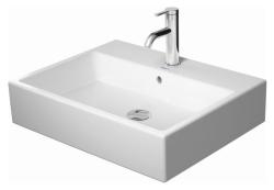 Раковина DURAVIT Vero Air WonderGliss 60х47х16,5 см, накладная, прямоугольная, санфарфор, цвет белый, 1 отверстие под смеситель, антигрязевое покрытие, слив/перелив