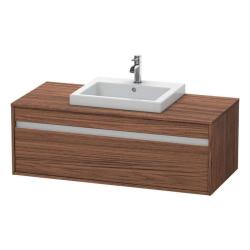 Тумба под раковину для консоли/столешницы Duravit Ketho 120х55х42,6 см, подвесная, ДСП, цвет: орех темный, 1 выдвижной ящик, для встраиваемой сверху раковины, прямоугольная