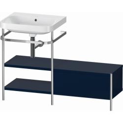 Консоль с раковиной Duravit Happy D.2 Plus c-bonded, 120х49х85 см, напольная, металл/ДСП 1 выдвижной ящик, 2 полки, правая, цвет: темно-синий шелковисто-матовый /умывальник, цвет белый, керамика, без отверстия под смеситель