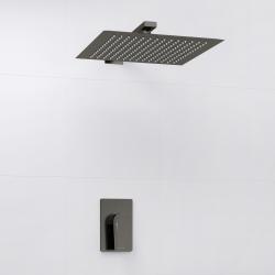 Душевая система WasserKRAFT, встраиваемая, цвет оружейная сталь, комплект: однорычажный смеситель/тропический душ (с верхней лейкой), скрытого монтажа