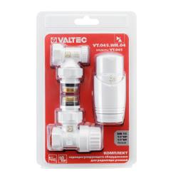 Комплект терморегулирующего оборудования VALTEC угловой 1/2" (белый) VT.045.WR.04