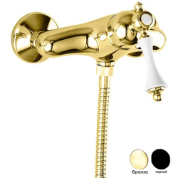 Смеситель для душа Cezares Margot, настенный, однорычажный, без излива, керамический, латунь, цвет бронза