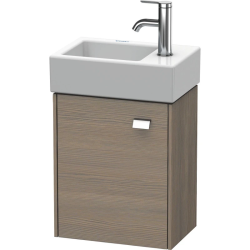 Тумба под раковину Duravit Brioso, 36,4х23,9х44,2 см, подвесная, с распашной дверцей, ДСП, цвет: дуб терра/хром, шкафчик навесной, прямоугольная, левая, в ванную комнату