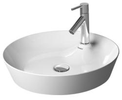 Раковина DURAVIT Cape Cod WonderGliss 48х48х10 см, накладная, круглая, керамика DuraCeram, цвет белый глянец/белый матовый, 1 отверстие под смеситель, антигрязевое покрытие, без перелива