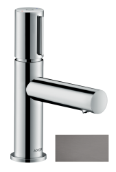 Смеситель для раковины/умывальника Axor Uno Select 80, однорычажный, фиксированный излив, длина излива 10,8 см, керамический, латунь, цвет шлифованный черный хром, с незапираемым сливным набором