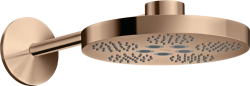 Верхний душ AXOR One 280 2jet, с держателем, настенный монтаж, круглый, с 2 режимами, размер 28 см, металлический, цвет: полированное красное золото, для душа/ванной