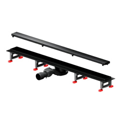 Душевой трап (лоток) AM.PM MasterFlow 900 мм комбинированный затвор с черной матовой решеткой, под плитку, выходная труба 40/50 мм, линейный