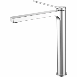 Смеситель для раковины/умывальника Azario VISE, однорычажный, высокий, неповоротный, керамический картридж, длина излива 195 мм, латунь, цвет хром