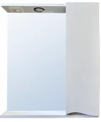 Зеркальный шкаф GRADEONIKA "Афродита 60", 60х14х70 см, с LED/ЛЕД-подсветкой, подвесной, цвет белый/цемент, зеркало, 1 распашная дверца, прямоугольный, правый/правосторонний