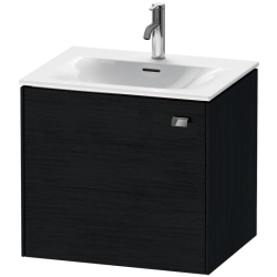 Тумба под раковину Duravit Brioso, 48,4х23,9х57 см, напольная, цвет: дуб черный/хром, 1 распашная дверца/одностворчатая, стеклянная полка, ДСП, прямоугольная, правая, в ванную комнату