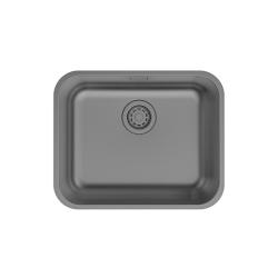 Мойка IDDIS Mate 533x433x200 мм толщина 0,8 мм, врезная, нержавеющая сталь, прямоугольная, цвет графит матовый, сатин, без отверстия под смеситель, для кухни MAT53GMi77