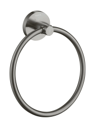 Полотенцедержатель-кольцо Aquatek Европа одинарный, настенный, латунь/нержавеющая сталь, для полотенец, в ванную, цвет оружейная сталь