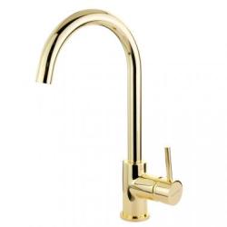 Смеситель для кухни/мойки Migliore Fortis однорычажный, керамический, с поворотным изливом, длина излива 187 мм, латунь, цвет золото