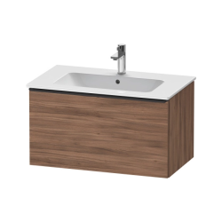 Тумба под раковину Duravit D-Neo, 81х46,2х44 см, подвесная, 1 выдвижной ящик, ДСП, цвет: орех матовый, шкафчик навесной, прямоугольная, правая/левая, в ванную комнату