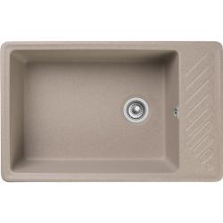 Мойка GranFest QUARZ 51, 75,3х47,6 см, врезная, кварц, прямоугольная, цвет песочный, без отверстия под смеситель, слив-перелив, с крылом, оборачиваемая, для кухни