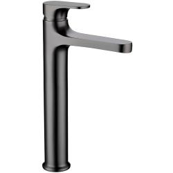 Смеситель для раковины/умывальника Boheme Spectre, однорычажный, неповоротный, керамический, высокий, длина излива 140 мм, латунь, цвет оружейная сталь матовая