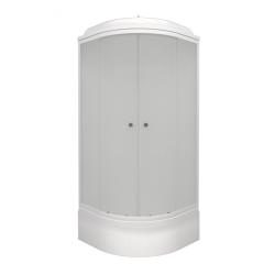 Душевая кабина 90х90х228 см Тритон Вельвет В поддон средний, полукруглая, угловая, без гидромассажа, стекло матовое/рифленое, закрытая