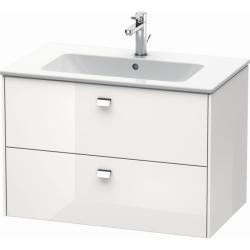 Тумба под раковину Duravit Brioso, 118,4х45,9х44,2 см, подвесная, 2 выдвижных ящика, ДСП, цвет: белый глянец/хром, шкафчик навесной, механизм доводчика, прямоугольная, правая/левая, в ванную комнату