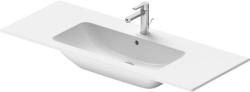 Раковина DURAVIT ME by Starck, WonderGliss 123х49х18 см, подвесная, прямоугольная, со столешницей, санфарфор, цвет белый шелковисто-матовый, с 1 отверстием под смеситель, антигрязевое покрытие, слив/перелив