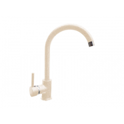 Смеситель для кухни/мойки GranFest, однорычажный, керамический картридж, высокий, с поворотным изливом, длина 188 мм, латунь, цвет бежевый