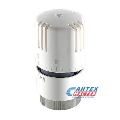 Термоголовка М30 x 1,5 VALTEC 6,5-27,5°C автоматическая, твердотельная, для клапана радиатора отопления, батарею, прямая, белая, радиаторная термостатическая головка, подключение, резьба, размеры (Валтек)
