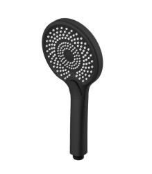 Душевая лейка IDDIS Optima Home, круглая, с 3 режимами, размер 24,8х12х1,5 см, ABS-пластик, цвет черный матовый, для душа/ванной, душевой