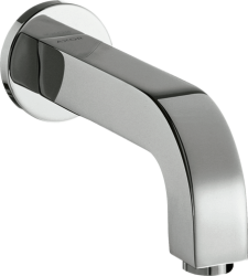 Излив для ванны Axor Citterio, без переключателя на душ, настенный, неповоротный, латунь, цвет: хром, квадратный, длина излива 16,5 см, встраиваемый/встроенный, для смесителя/ванны/ванной/душевой, без смесителя