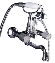 Смеситель для ванны/душа Boheme Royal Cristal, двухвентильный, настенный, керамический, поворотный, длина излива 215 мм, латунь, цвет хром