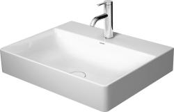 Раковина DURAVIT DuraSquare WonderGliss 60х47х14,5 см, подвесная, прямоугольная, санфарфор, цвет белый, 2 отверстия под смеситель, антигрязевое покрытие, без перелива