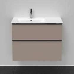 Тумба под раковину Duravit D-Neo, 81х37,2х62,5 см, подвесная, 2 выдвижных ящика, ДСП, цвет: базальт, шкафчик навесной, прямоугольная, правая/левая, в ванную комнату