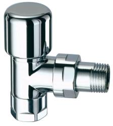 Вентиль FAR TopLine термостатический угловой 1/2"нр, уплотнение EPDM, гайка М24х19, цвет серебро