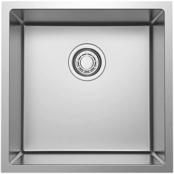 Мойка кухонная Omoikiri Tadzava 44-U/I Ultra IN, 44х44 см, врезная, из нержавеющей стали, квадратная, цвет нержавеющая сталь, без отверстия под смеситель, без крыла, слив-перелив, врезная под столещницу, для кухни